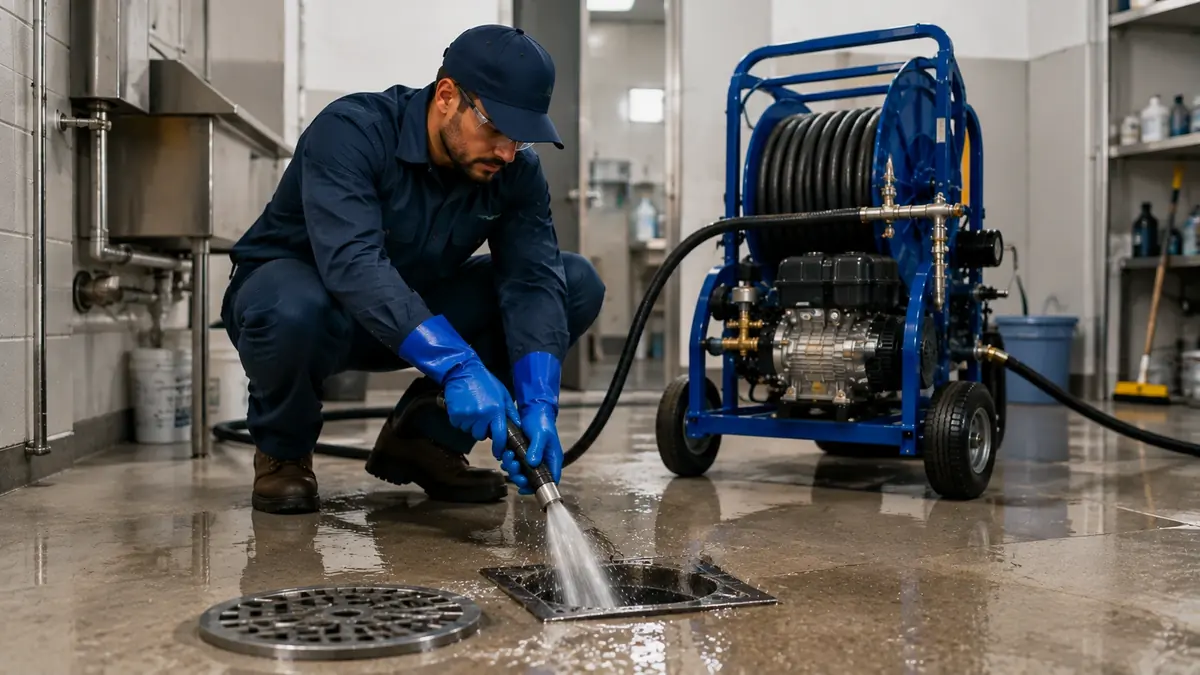 Floor Drain Hydro Jet Cleaning in Torrance